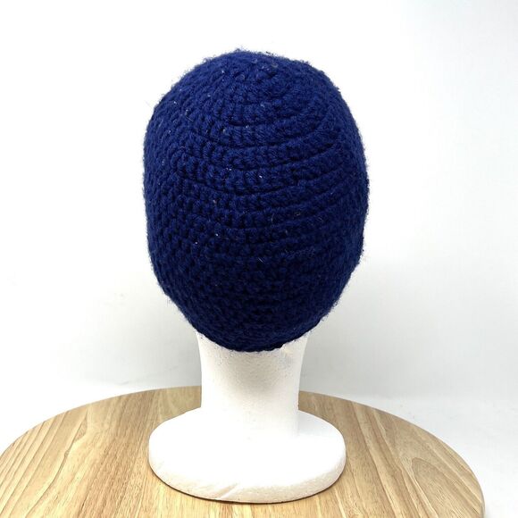 Hand Knit Blue Among Us Beanie With Ear Flaps - Picture 3 of 6